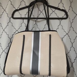 HAUTE SHORE Beige and Black Tote